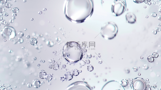 闪烁着气泡的透明的水背景