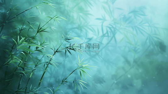 中式背景图片_中式唯美缤纷树林竹子的背景