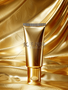 广告护肤品背景图片_金色塑管包装护肤品的拍摄的背景