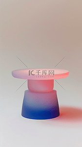 几何粉色背景图片_蓝粉色抽象展台玻璃质感产品展台图片