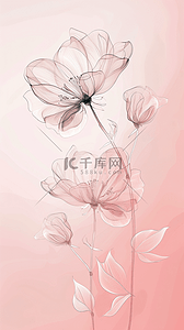盛开的花朵背景背景图片_清新线描盛开的花朵手机壳背景
