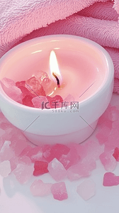 粉色香薰蜡烛浪漫场景设计图