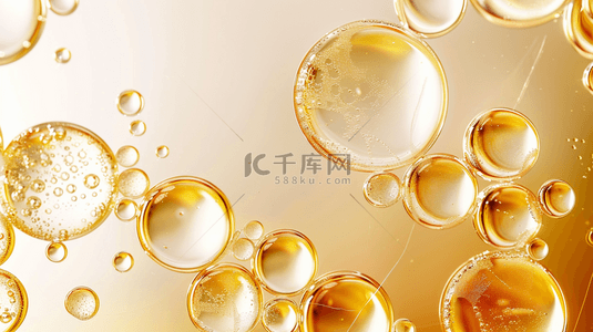 晶莹的水泡背景图片_黄色场景气泡水泡的背景