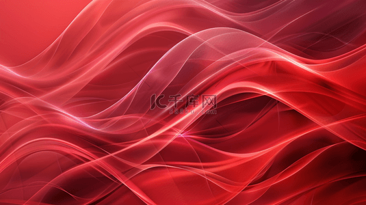 红色纹理线条流线艺术风格抽象商务背景