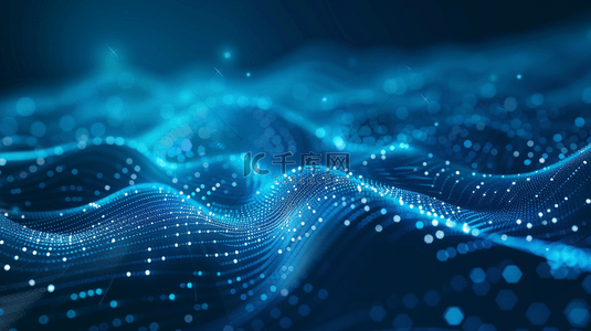 蓝色科技数据星光网状链接商务背景