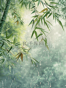 户外雨季河面上树枝树叶的背景