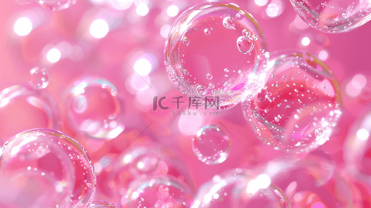 粉色场景空间晶莹水晶球的背景