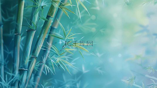 天空背景图片_中式国画艺术风格树木树叶的背景
