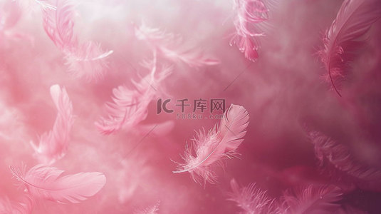 纤细羽毛背景图片_粉色羽毛质感合成创意素材背景