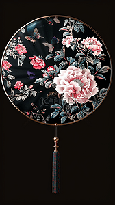 中式古风传统工艺品团扇宫扇素材