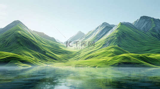 绿色风景合成背景图片_山水风景绿色合成创意素材背景
