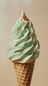 清凉冰淇淋背景图片_夏日清凉饮品抹茶味冰淇淋背景