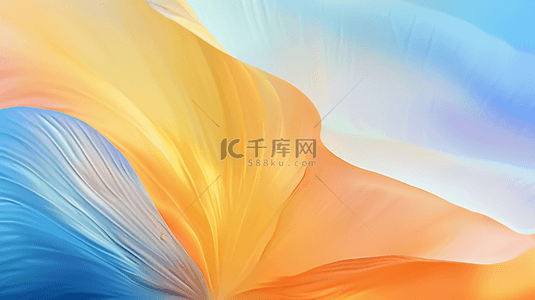蓝丝绸背景图片_清新夏日抽象透明玻璃质感花瓣纹理图片