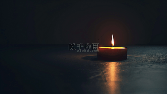黑暗的空间里的蜡烛火光背景