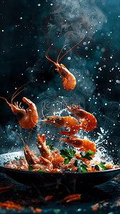 夏天夜市美食美味麻辣小龙虾背景图片
