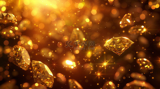 光圈钻石金色合成创意素材背景