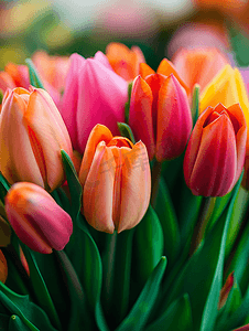 钟声摄影照片_明亮而多彩的春天的花朵花卉背景