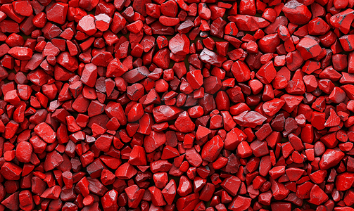 背景是由红色装饰小石头制成的一切都被红色瓦砾覆盖