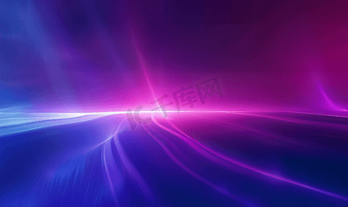 蓝紫色调的霓虹灯抽象图形背景或迪斯科灯光线