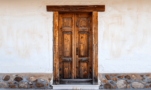 门、木门摄影照片_一栋旧房子上非常旧的木门