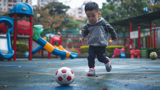 踢足球的小男孩摄影1