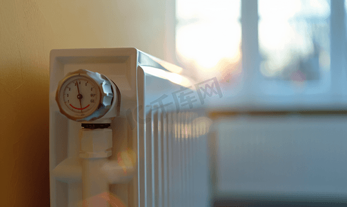 散热器和中央供暖系统的特写