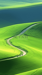 夏日绿色草原风景山谷风景壁纸背景图