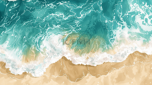 简约卡通可爱夏日海浪波纹底纹设计图