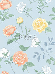 粉色的花朵素材背景图片_简单的淡蓝色玫瑰图案素材