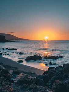 查科维德兰萨罗特岛加那利群岛令人惊叹的日落