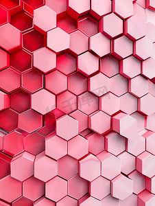动画红色粉红色六边形形状图案背景