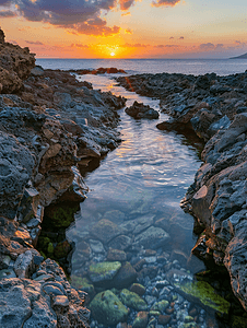 查科维德兰萨罗特岛加那利群岛令人惊叹的日落