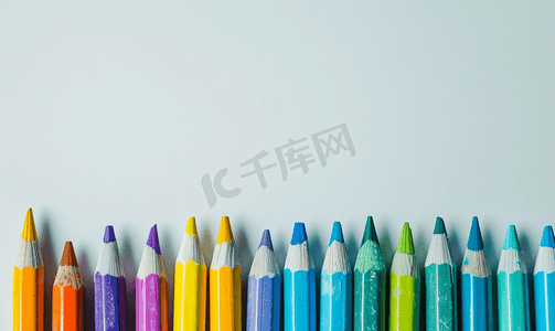 不同颜色摄影照片_不同颜色的蜡笔的视图