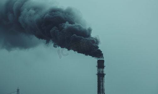 大气工业摄影照片_工业烟囱冒黑烟生态环境恶化