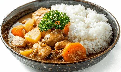日式咖喱鸡配胡萝卜和土豆