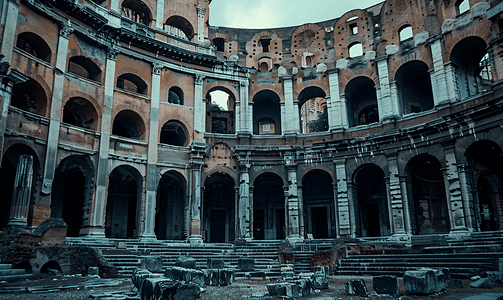 古代皇帝摄影照片_意大利罗马马塞洛剧院遗址