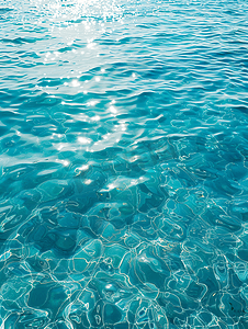 透明水波纹摄影照片_海水或海洋水背景水面