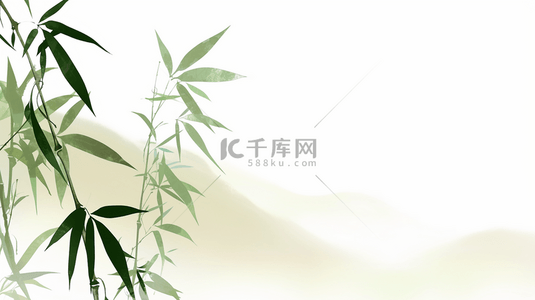 竹叶端午节背景图片_国风端午节水墨竹子竹叶背景