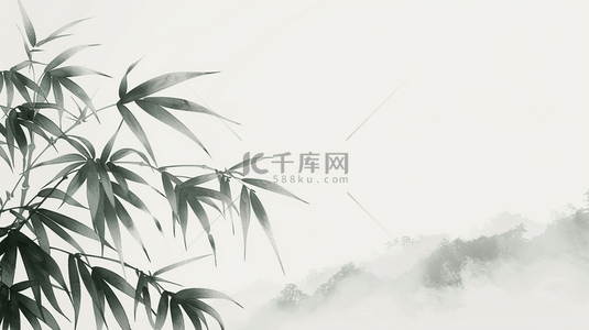 国风端午节水墨竹子竹叶背景