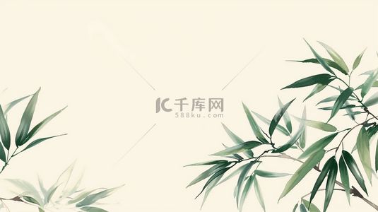 国风端午节水墨竹子竹叶背景