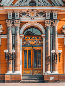 景区门摄影照片_莫斯科大剧院的正面