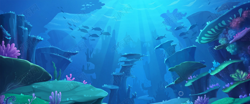卡通海底世界图片素材背景图片免费下载_海报banner