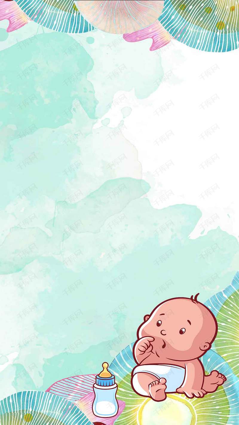 母婴用品卡通奶瓶h5背景素材