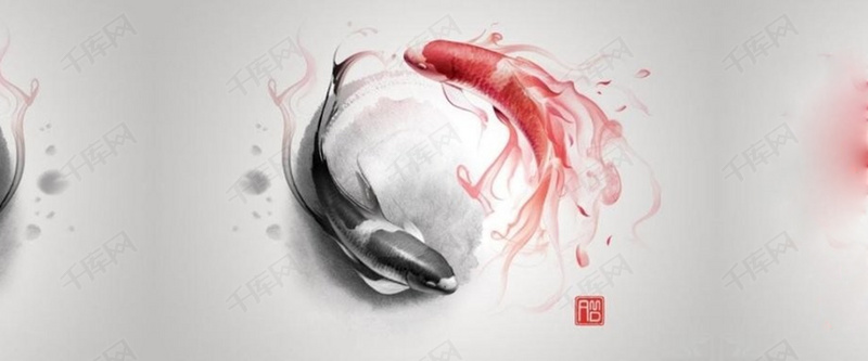 淘宝如鱼得水中国风海报背景