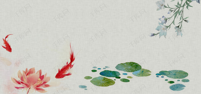 工笔画花鸟鱼虫背景设计图