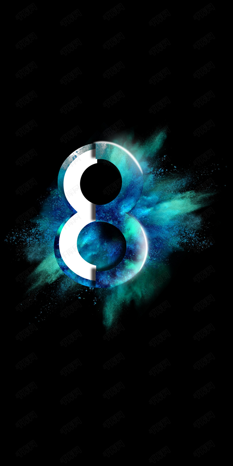 8周年黑色创意时尚艺术字周年庆广告海报