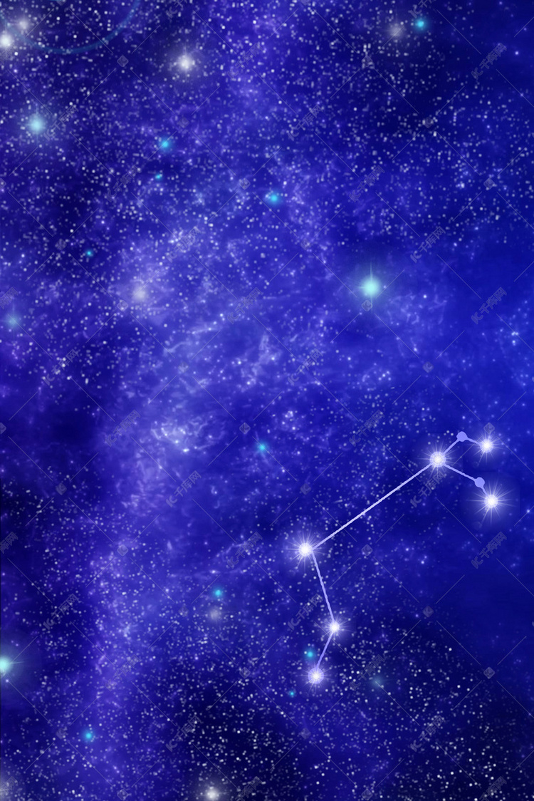 简约梦幻十二星座之白羊座星空背景