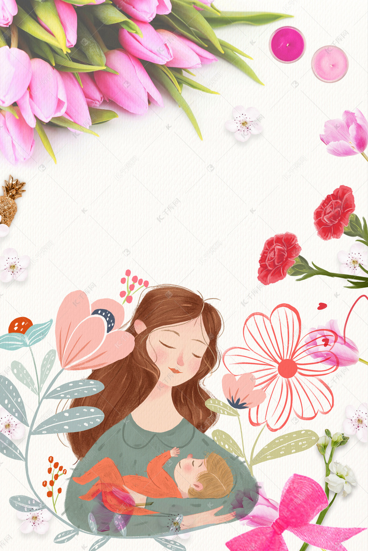 简单母亲怀抱孩子背景