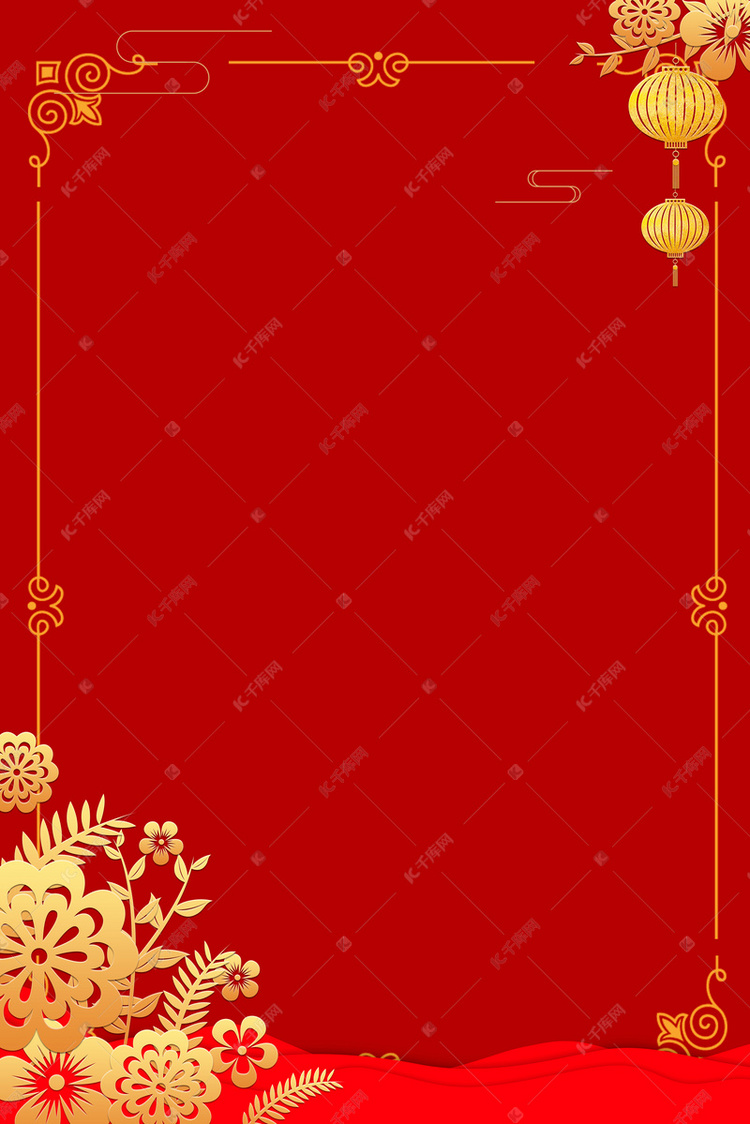 红色富贵边框背景