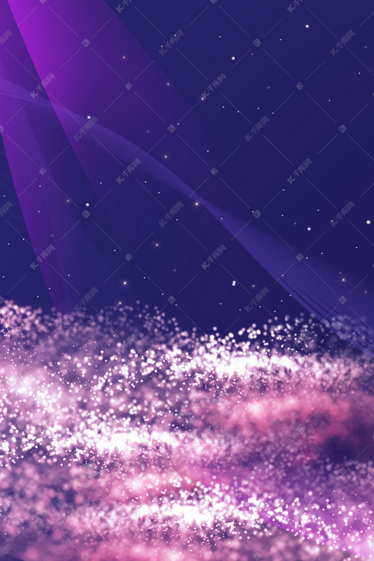 梦幻紫色电子科技炫光粒子背景